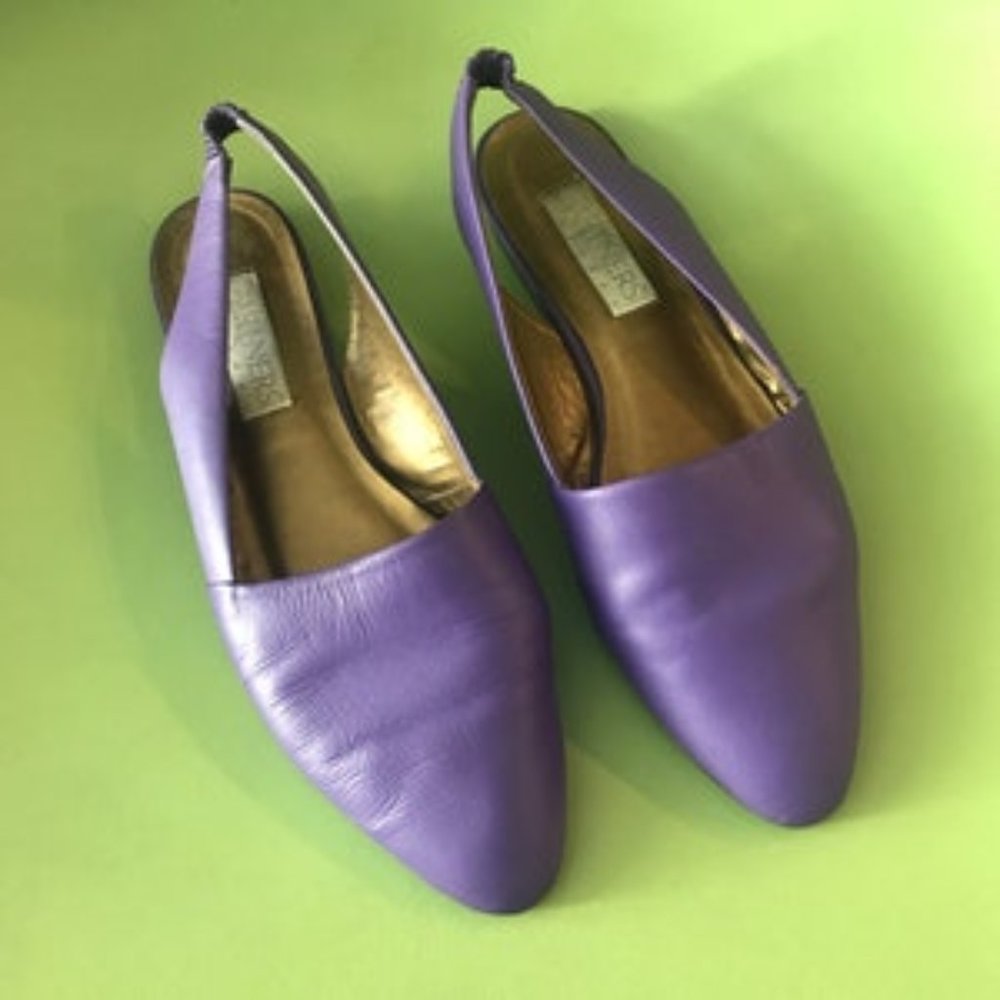 Purple Leather Flats